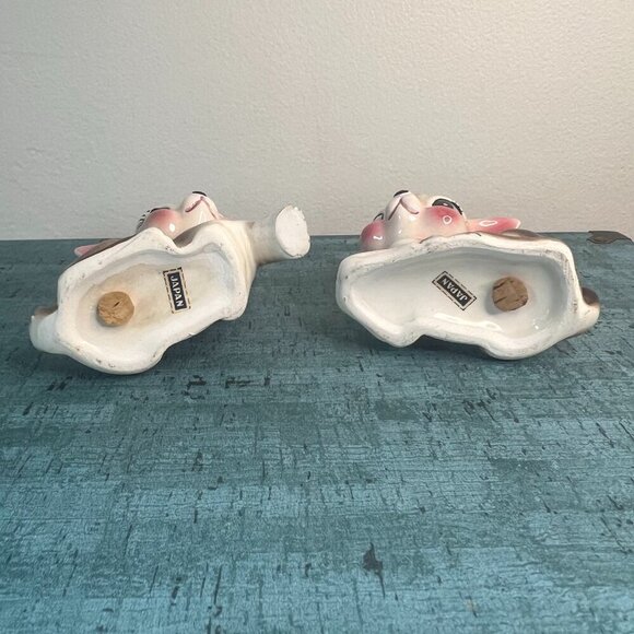 Kitschy Anthropomorphic Big Eyed Doe Fawn Deer Salt Pepper Shakers Japan Vintage - Picture 6 of 7